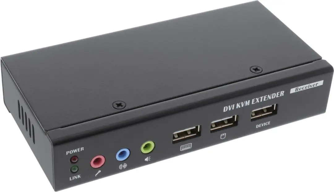 InLine DVI USB KVM Extender 61640 - Zwart