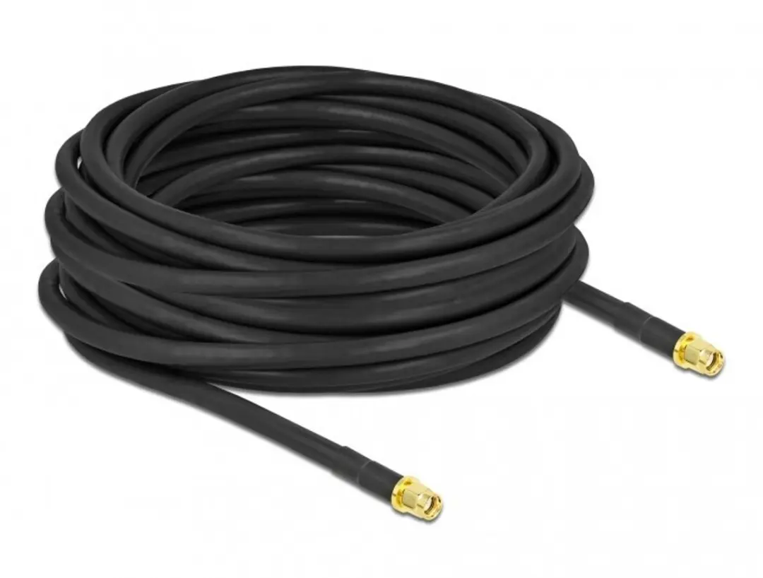 Delock Antennekabel RP-SMA naar RP-SMA 10m - Zwart