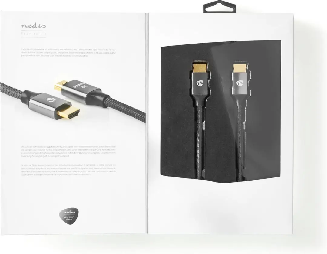 Nedis Ultra High Speed HDMI-kabel 8K 48Gbps 1m - Gun Metal Grijs