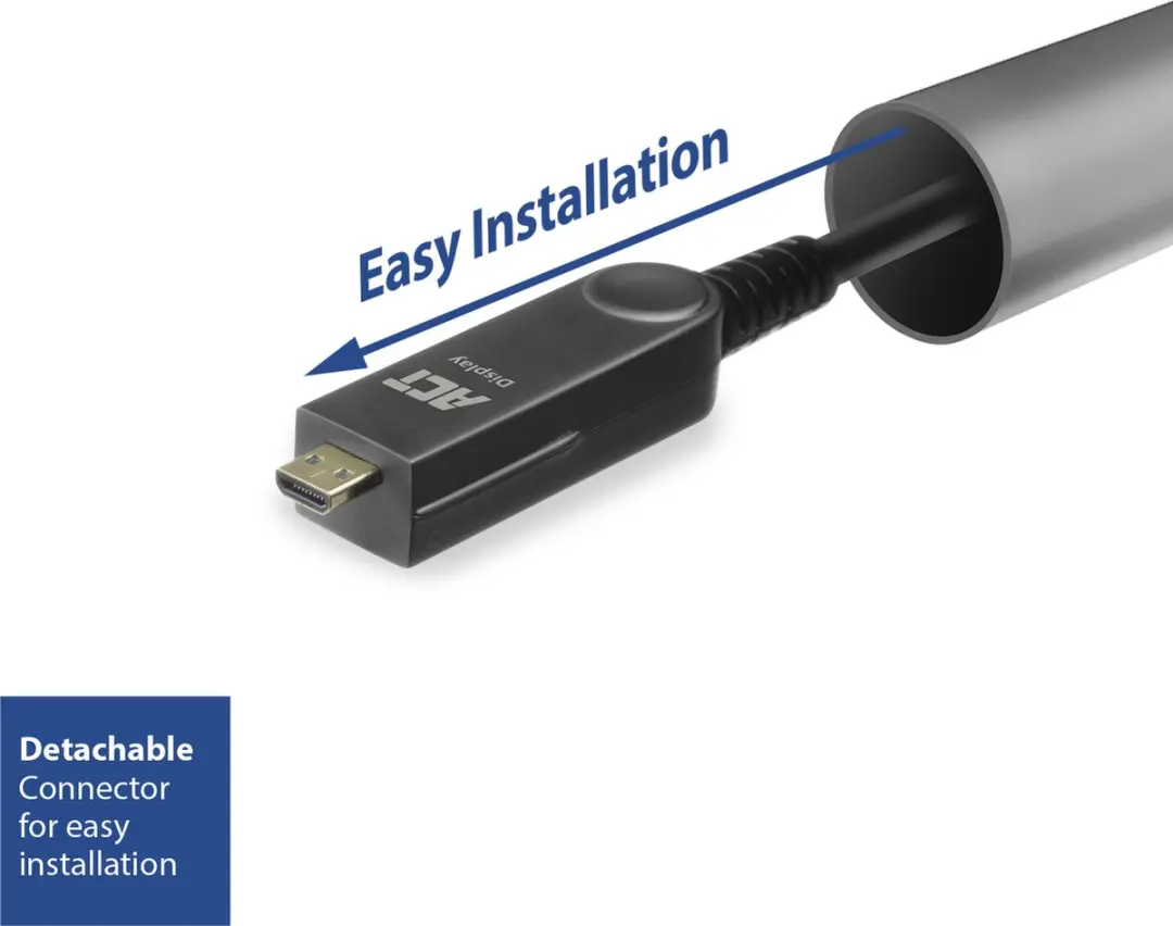 ACT DisplayPort 1.4 Glasvezelkabel AK4154 - 8K@60Hz - 30m - Zwart
