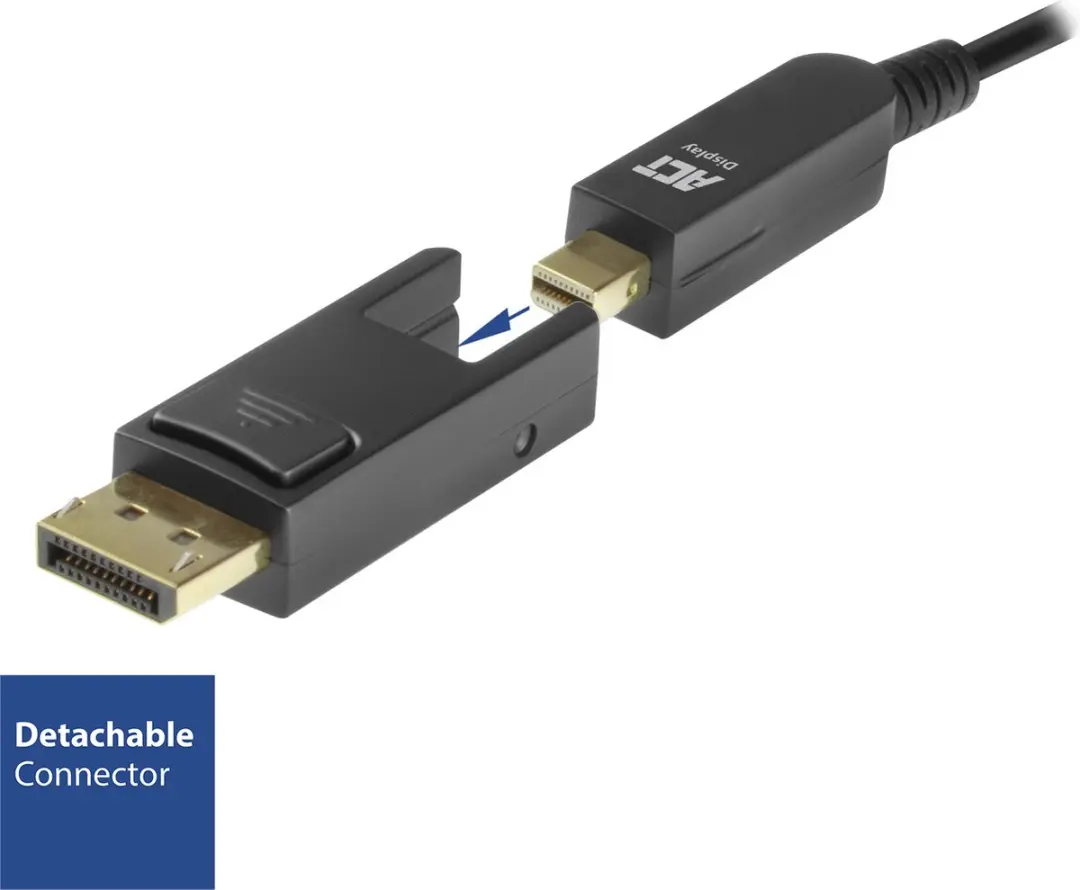 ACT DisplayPort 1.4 Glasvezelkabel AK4154 - 8K@60Hz - 30m - Zwart