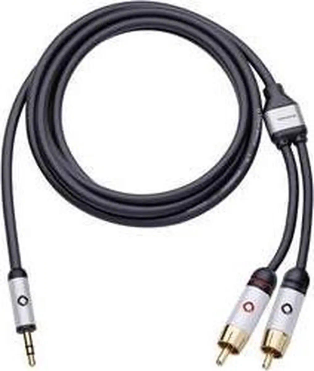 Oehlbach 3,5mm Jack naar Cinch Kabel 5m - Zwart