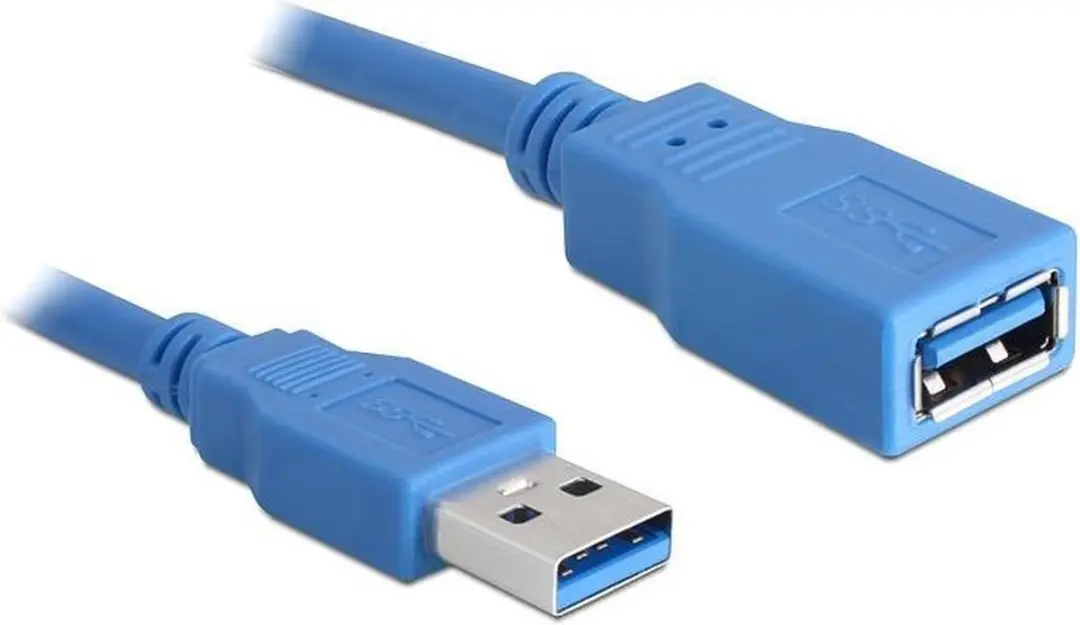 Delock USB 3.0 A Male naar A Female Kabel 1m - Blauw