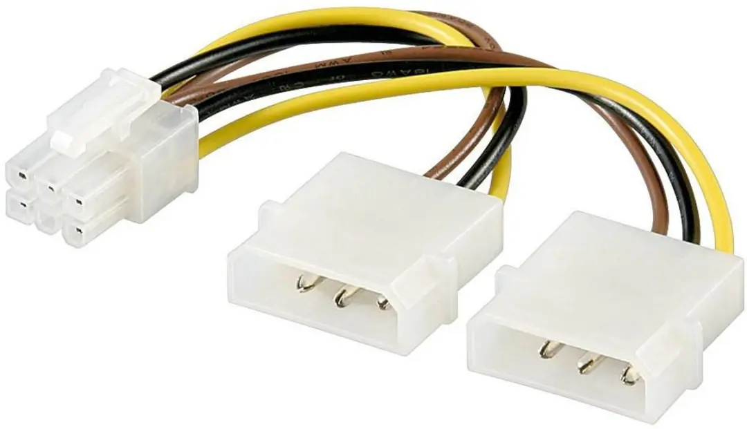 Goobay PCIe 6-pins naar 2x Molex 4-pins Voedingsadapter