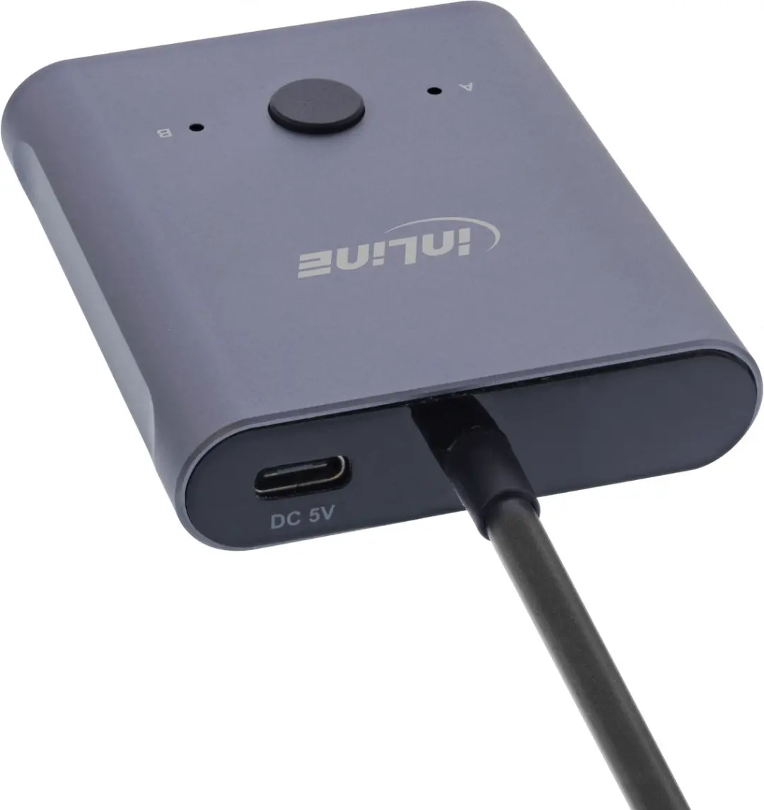 InLine USB-C Switch Bidirectioneel 10Gb/s 100W - Grijs