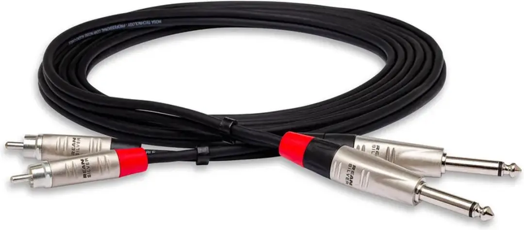 Hosa HPR-020X2 Jack naar Cinch Kabel 6m - Zwart