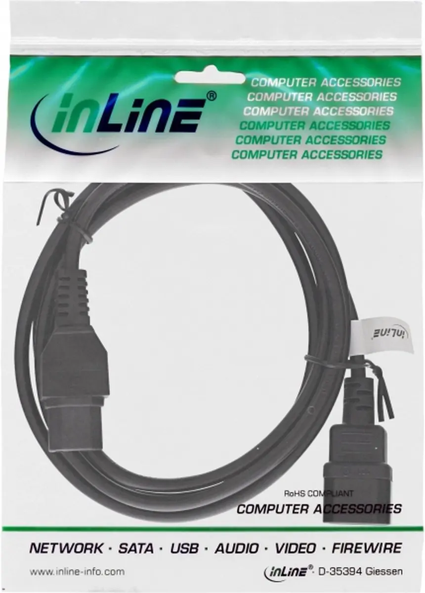 InLine C15-C14 Stroomkabel 3x0,75mm² - 2m