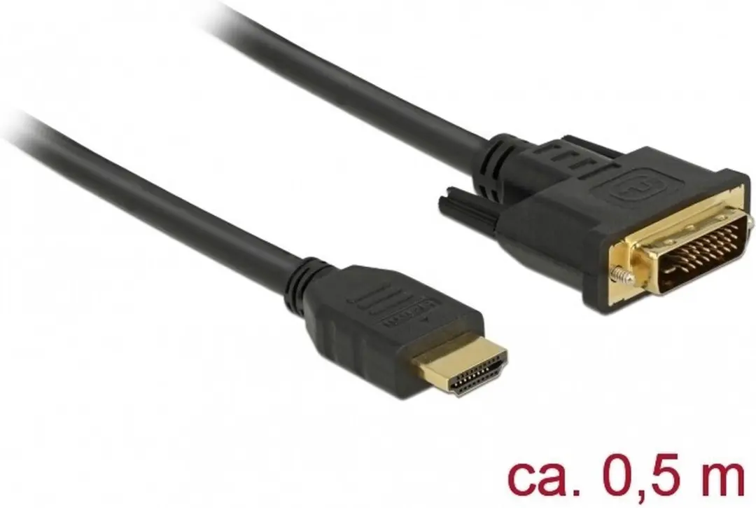 Delock DVI-D Dual Link naar HDMI Kabel - 0,5m - Zwart - afbeelding 6 van 6