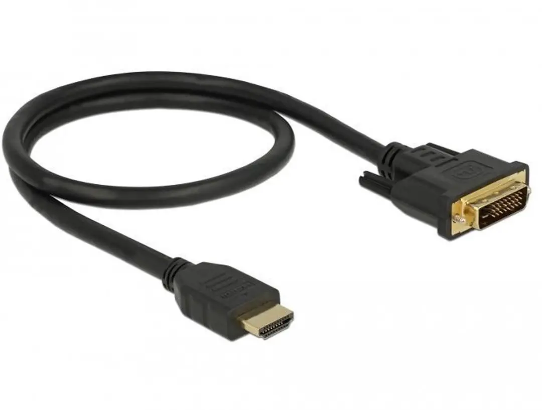 Delock DVI-D Dual Link naar HDMI Kabel - 0,5m - Zwart