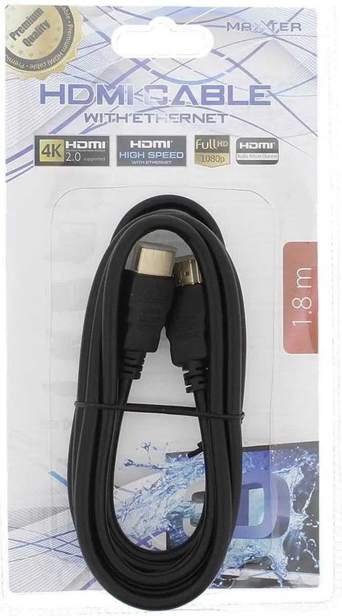 Hama HDMI-HDMI Kabel 1.8m - Zwart