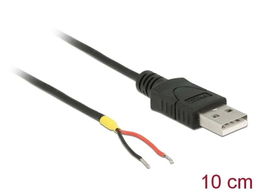 Delock USB 2.0 Kabel A-male naar 2 open draden 10cm