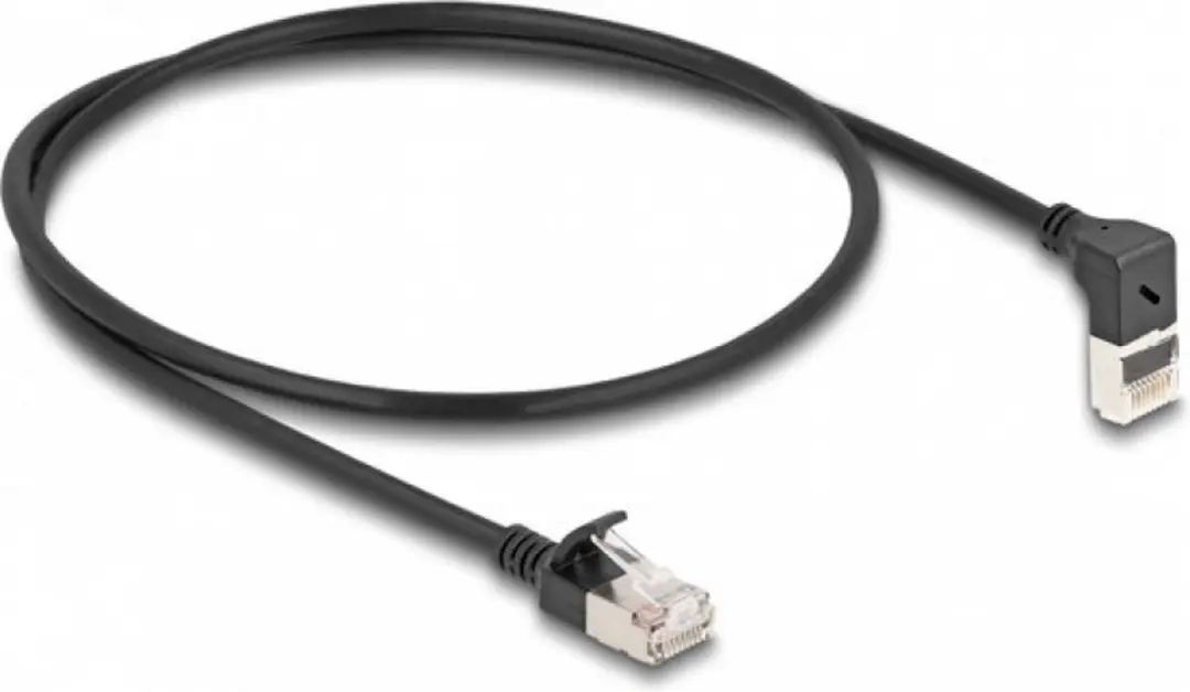 Delock Cat.6A S/FTP RJ45 Kabel 90° - 0.5m - Zwart