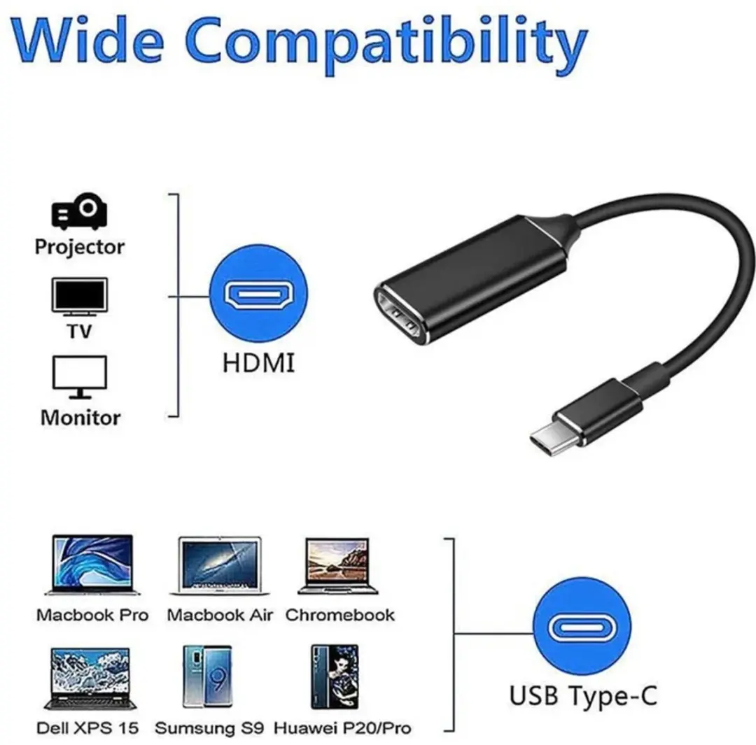 HP 1WC36AA USB-C naar HDMI Adapter - 4K 30Hz - Zwart - afbeelding 6 van 6