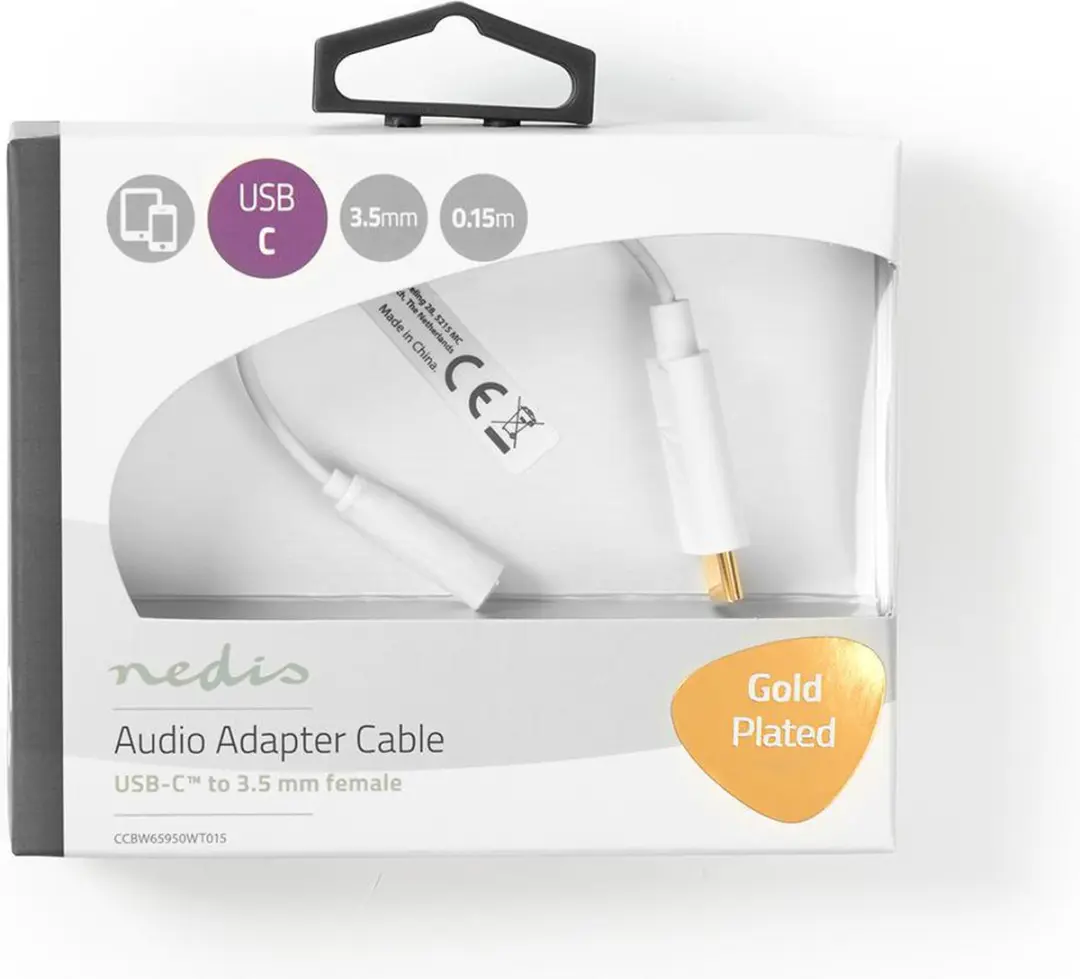 Nedis USB-C Adapter 3,5mm Vrouwelijk - 15cm - Wit