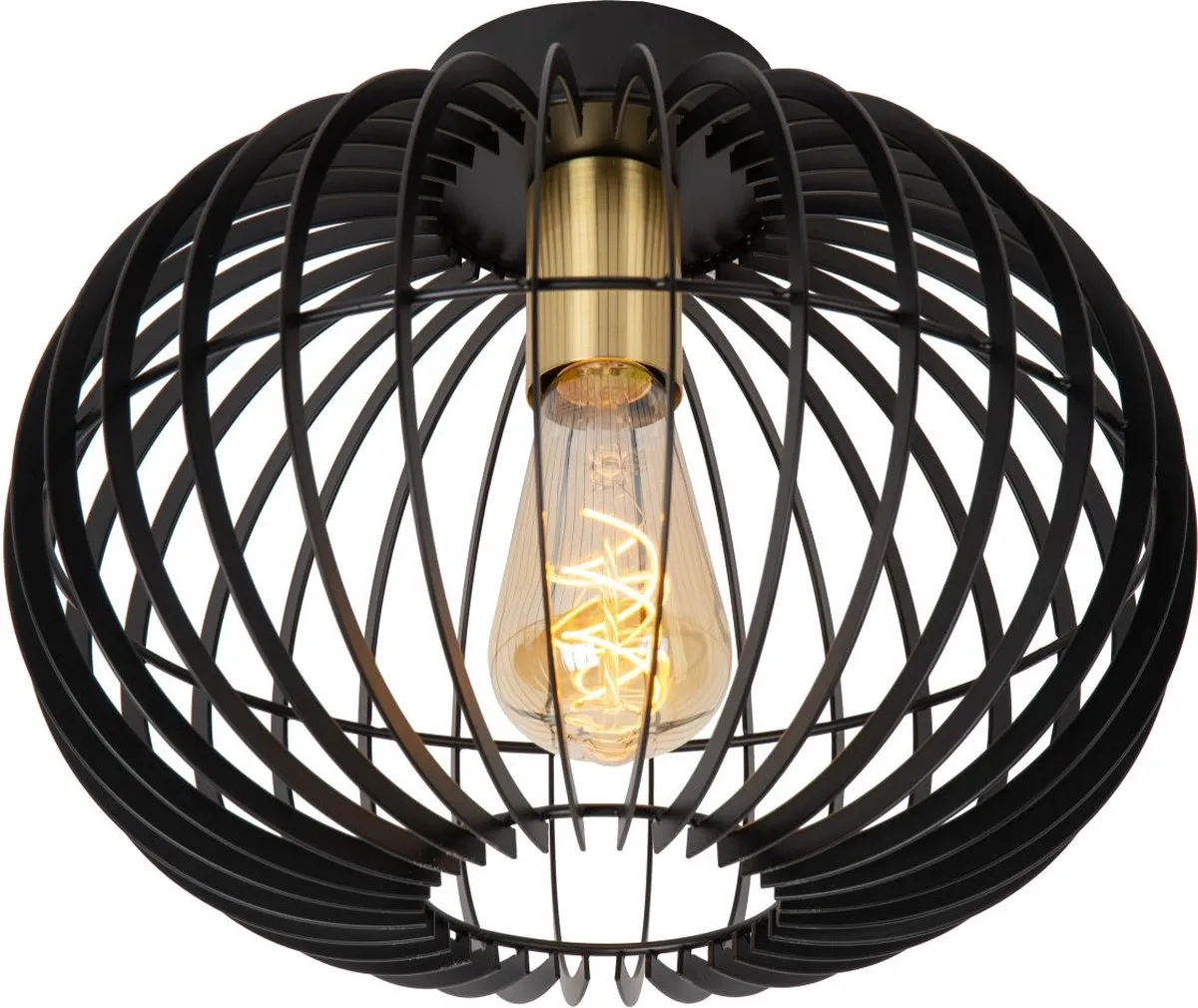 Lucide YANN Plafondlamp Ø32cm - 1xE27 - Zwart