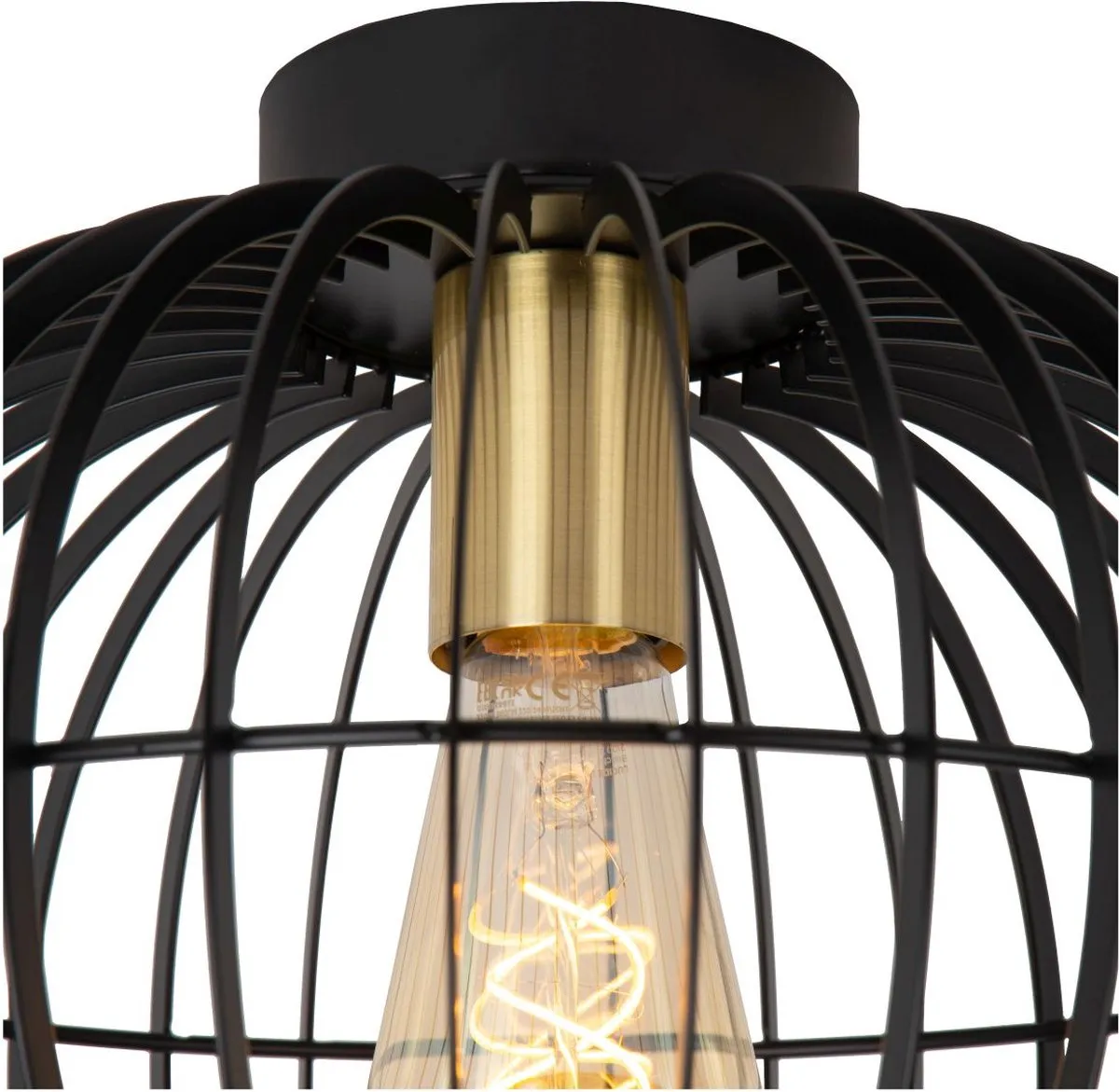 Lucide YANN Plafondlamp Ø32cm - 1xE27 - Zwart