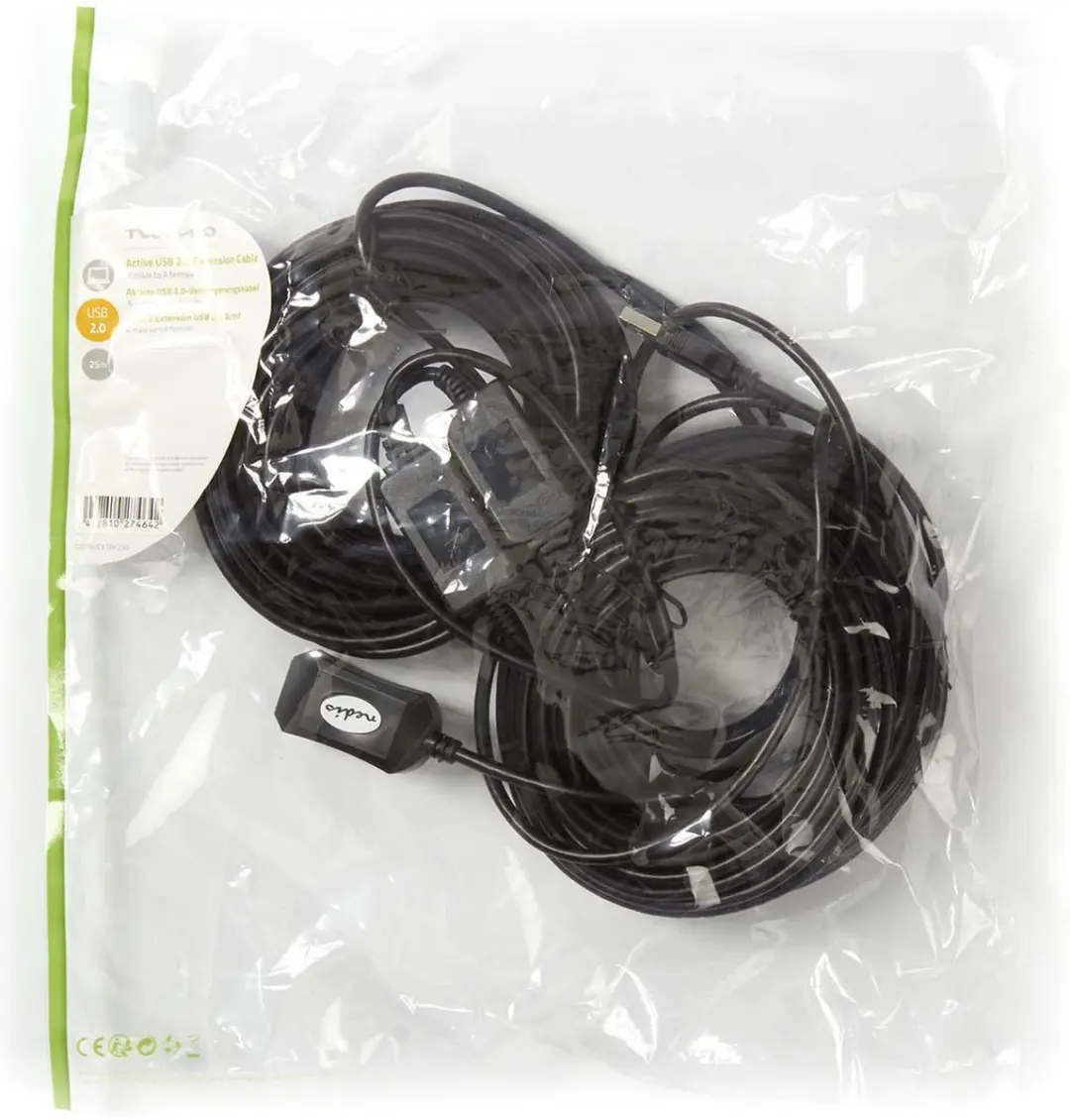Nedis USB 2.0 Actieve Kabel A-A 25m - Zwart