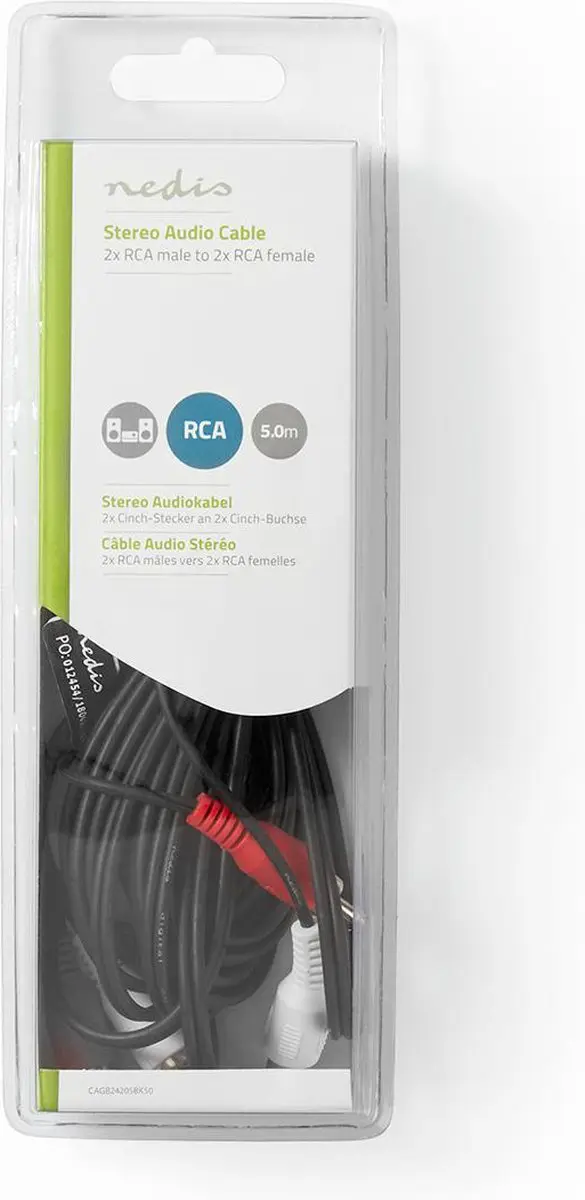 Nedis Stereo-Audiokabel RCA 5m - Zwart