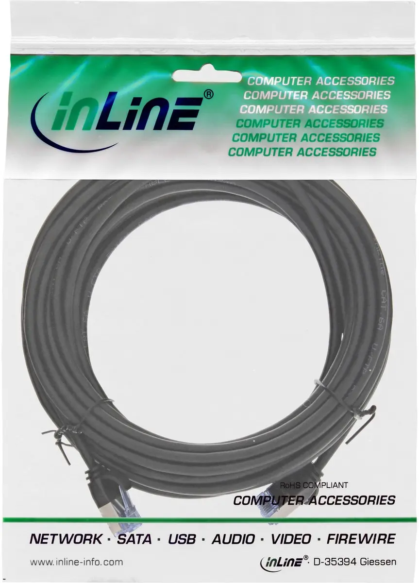 InLine U/FTP CAT6a Netwerkkabel 7,5m - Zwart