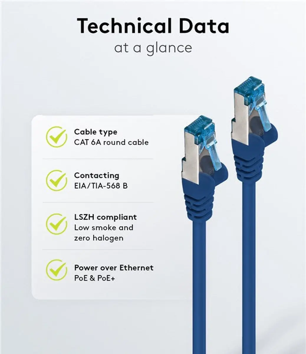 Goobay S/FTP Netwerkkabel CAT6a - Blauw 20m