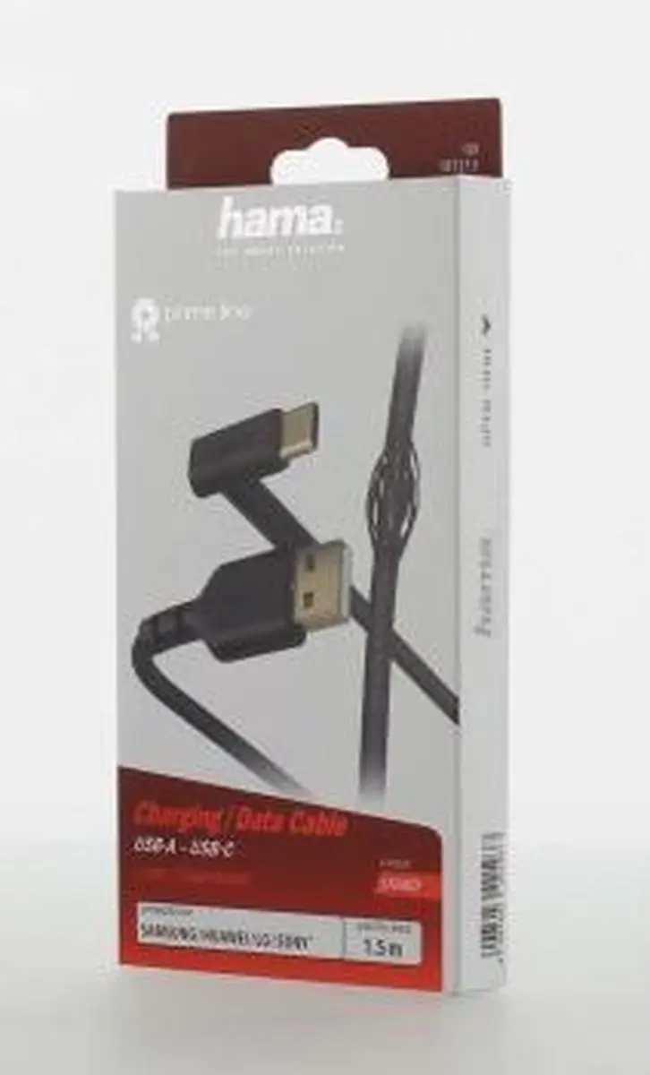 Hama USB-A naar USB-C Oplaadkabel 1,5m - Zwart