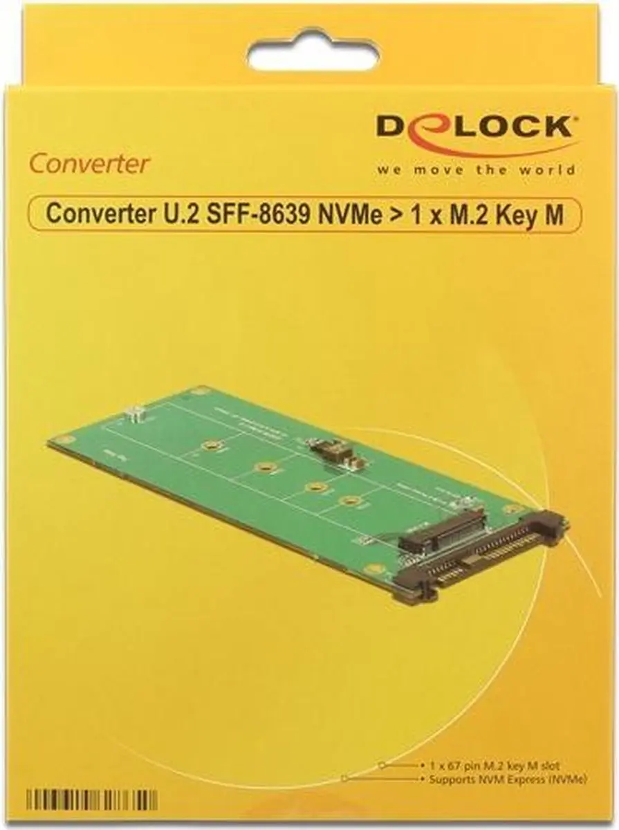 Delock U.2 naar M.2 Key M Converter 62865 - Groen