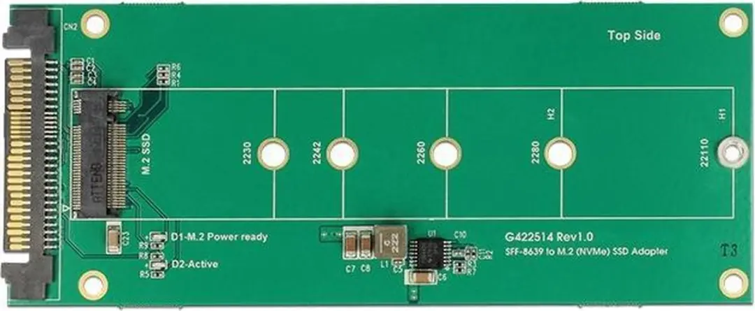Delock U.2 naar M.2 Key M Converter 62865 - Groen
