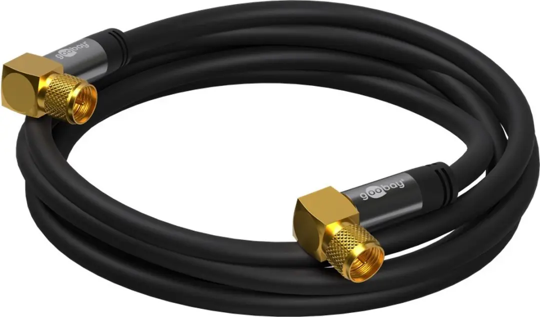 Goobay F(m) Coaxkabel 10m - Verguld Haaks - 135dB