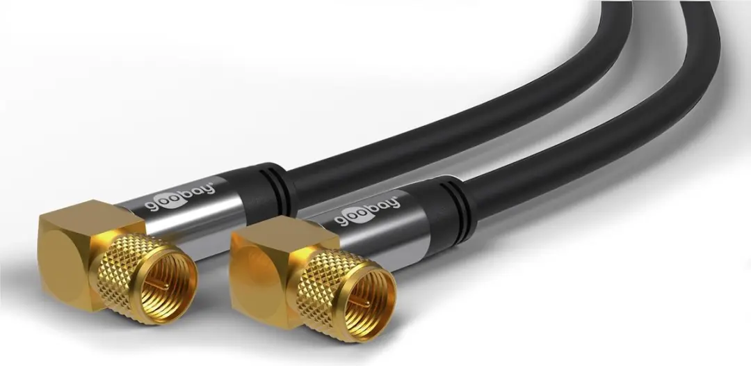 Goobay F(m) Coaxkabel 10m - Verguld Haaks - 135dB