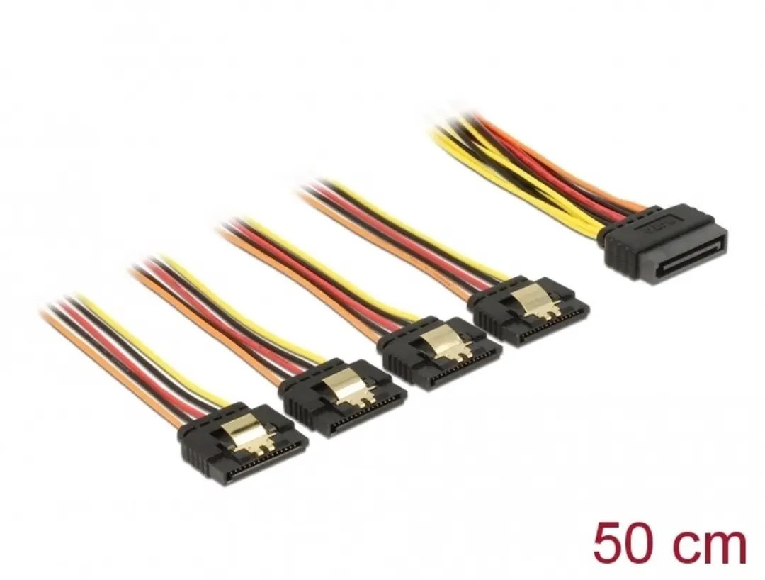 Delock SATA 15-pins Powerkabel met vergrendeling