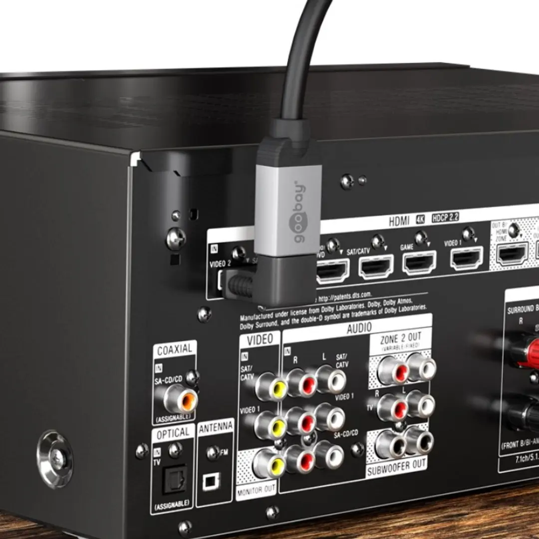 Goobay Haakse HDMI Adapter 2.1 8K60Hz HDR - Zwart