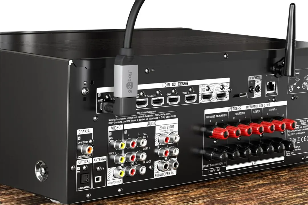 Goobay Haakse HDMI Adapter 2.1 8K60Hz HDR - Zwart