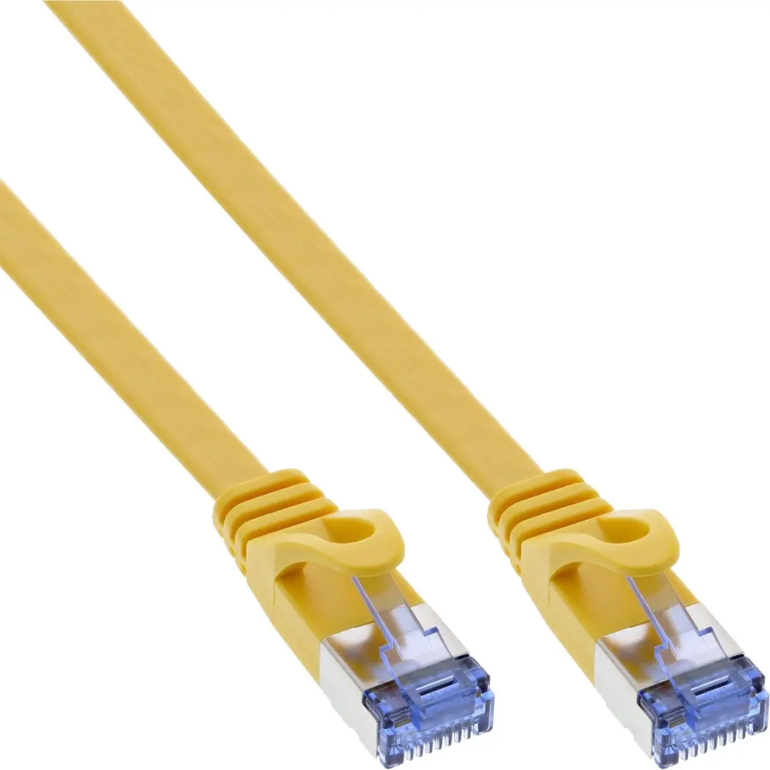 InLine® Patchkabel plat, U/FTP, Cat.6A, geel, 7m