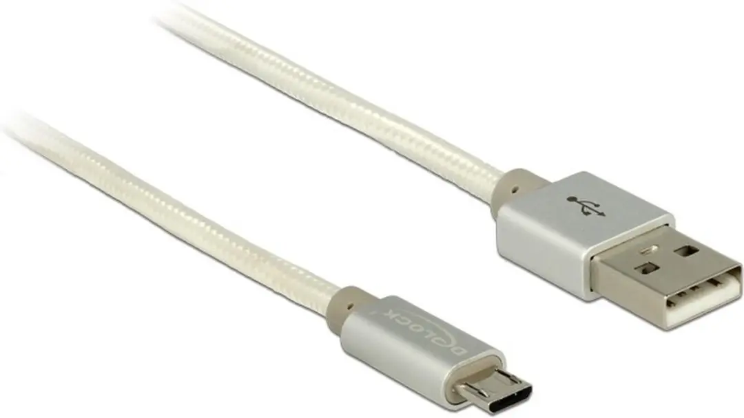 Delock USB 2.0 A Male naar Micro Male Kabel - 2m - Zwart