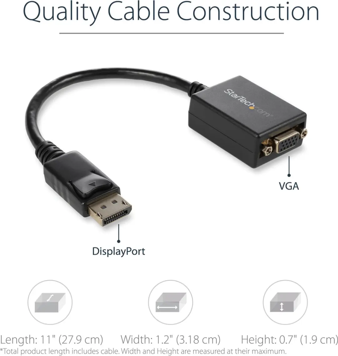 Startech DisplayPort naar VGA Adapter - Zwart