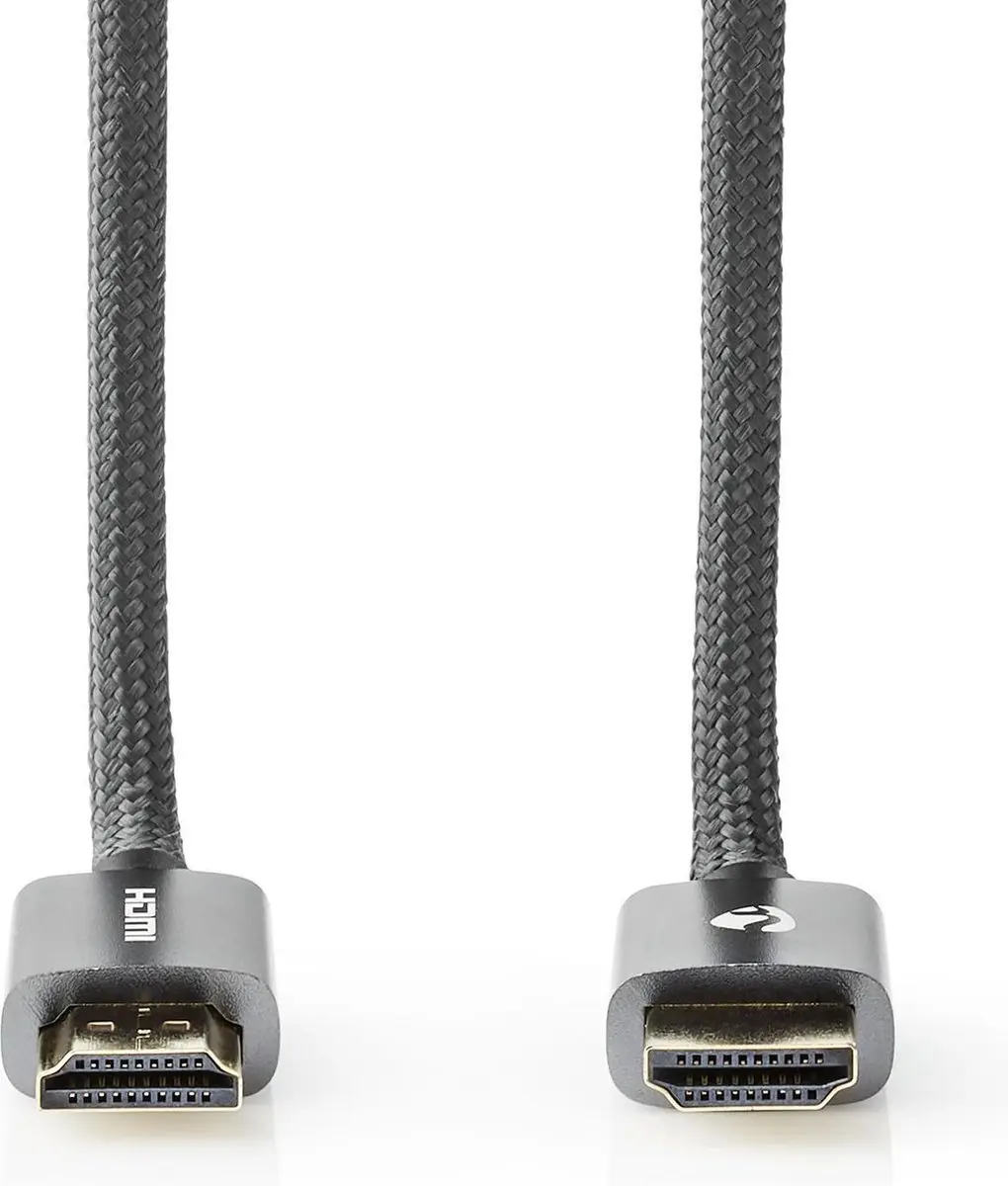 Nedis HDMI-Kabel CVTB34000GY10 4K@60Hz - 1m - Gun Metal Grijs