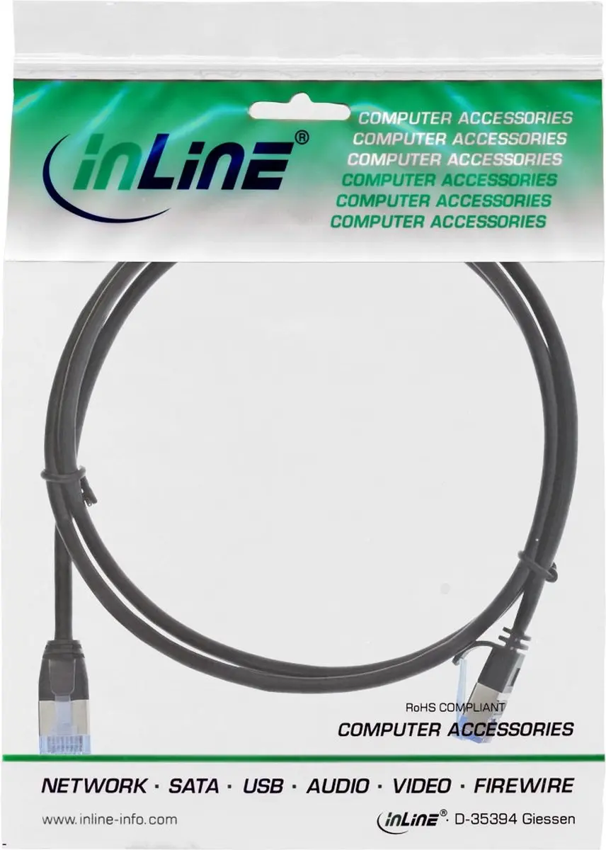 InLine U/FTP CAT6a 71905S Netwerkkabel - 5m - Zwart