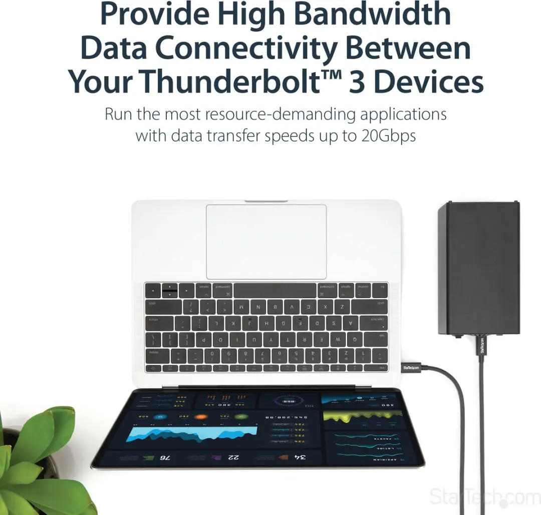 Startech Thunderbolt 3 TBLT3MM1M USB-C Kabel 1m - Zwart