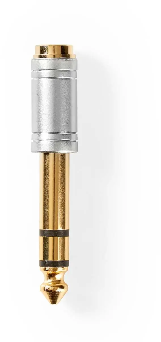 Nedis Stereo-Audioadapter 6,35mm naar 3,5mm - Verguld - Metaal - Zilver