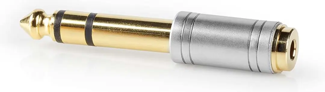 Nedis Stereo-Audioadapter 6,35mm naar 3,5mm - Verguld - Metaal - Zilver