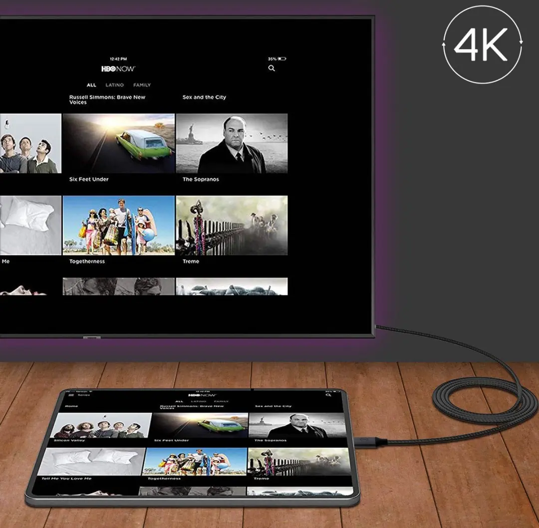 WiWu USB-C naar HDMI Adapterkabel 4K 2m - Zwart
