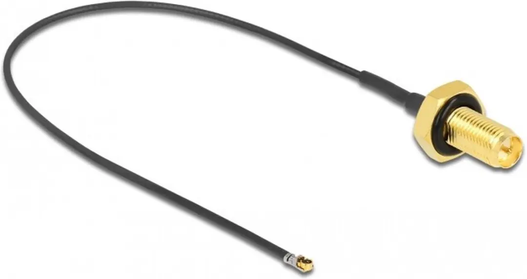 Delock MHF 4L LK RP-SMA Kabel - Micro Coax 1,37mm - 0,20m
