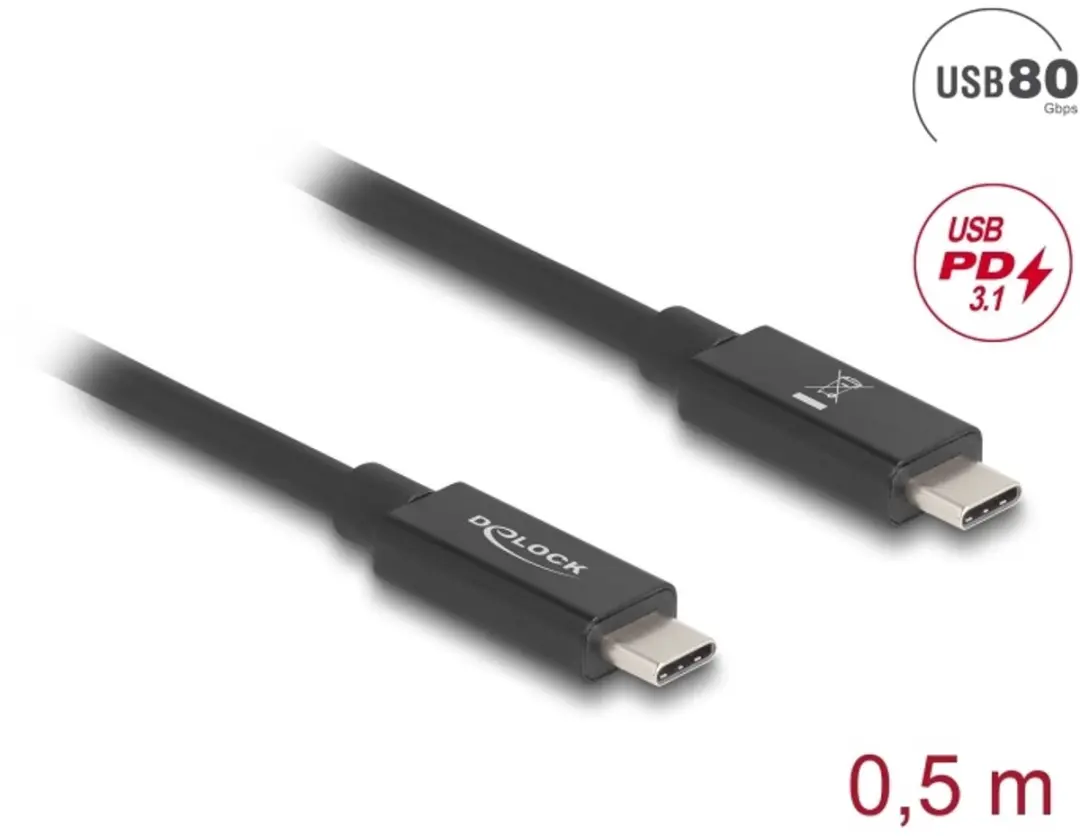 Delock USB 80Gbps Type-C Kabel 240W PD 3.1