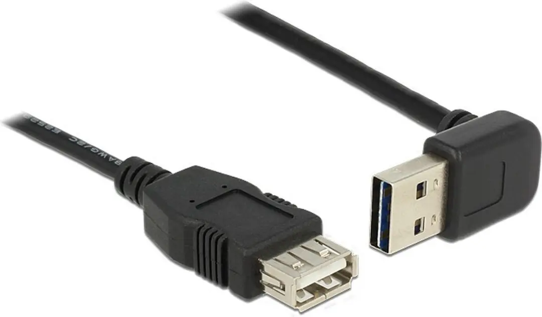Delock USB-A Verlengkabel 2m - Haaks - Zwart - afbeelding 6 van 6