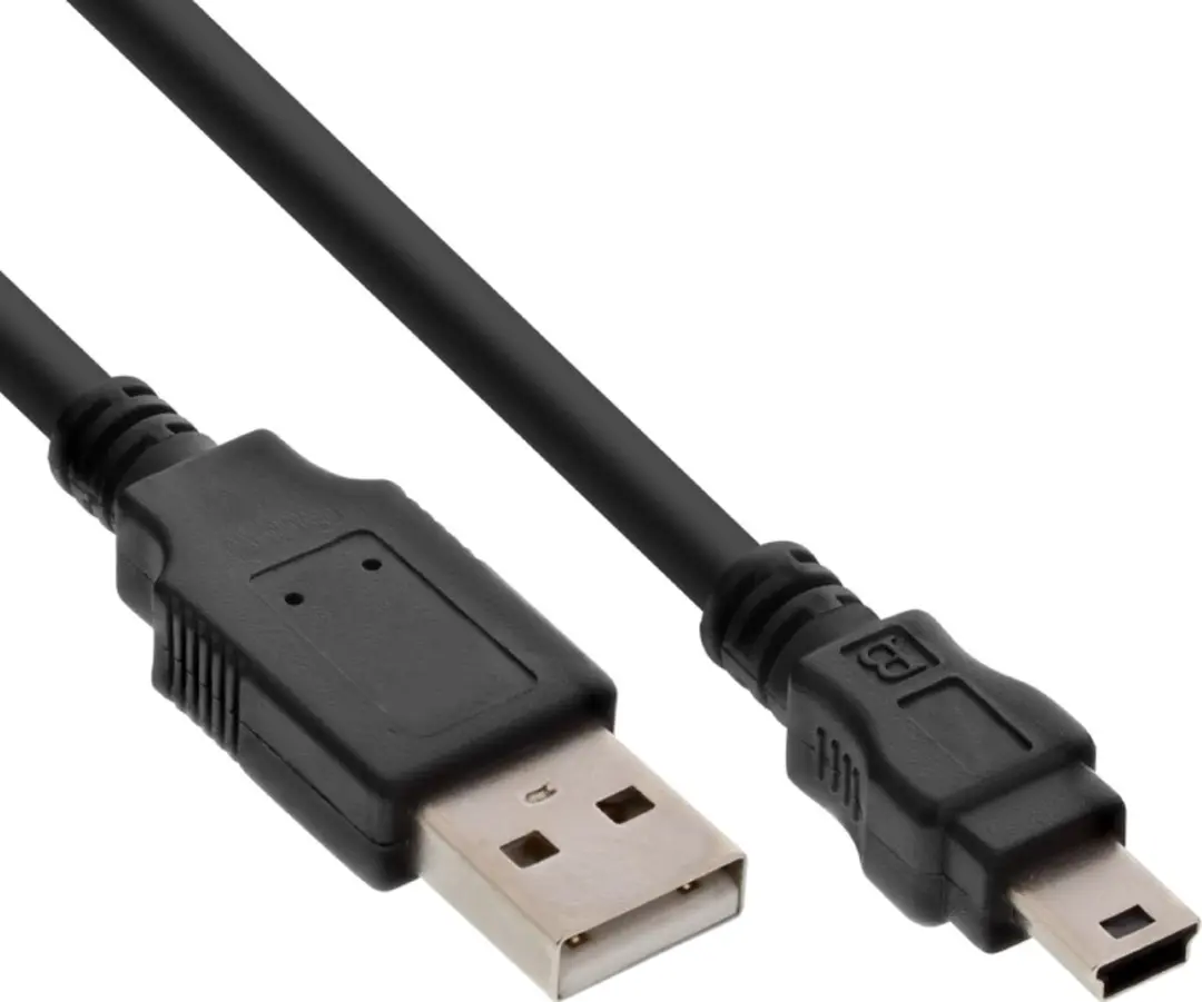 InLine USB Kabel A Male naar Mini B Male 5m - Zwart