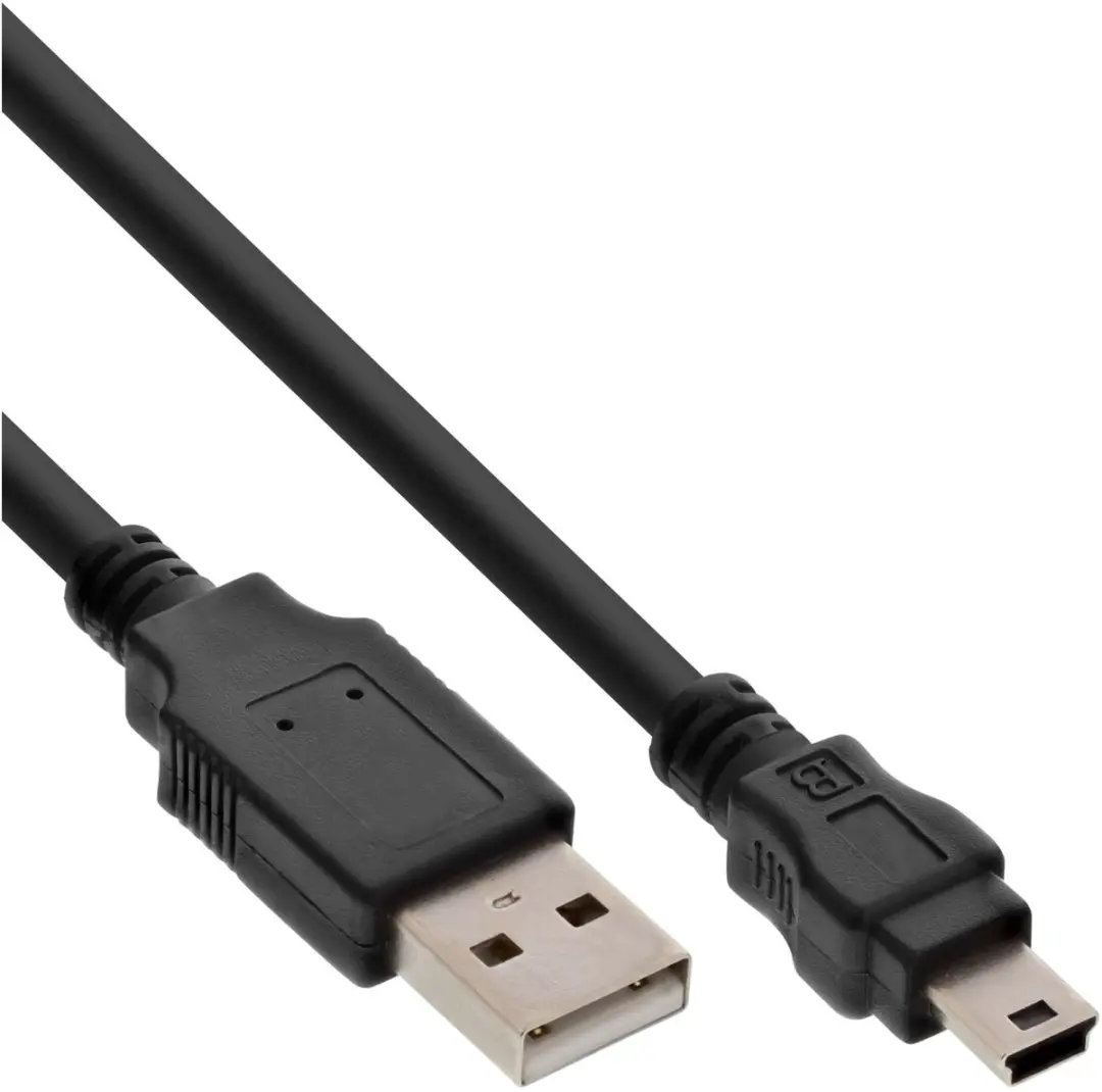 InLine USB Kabel A Male naar Mini B Male 5m - Zwart