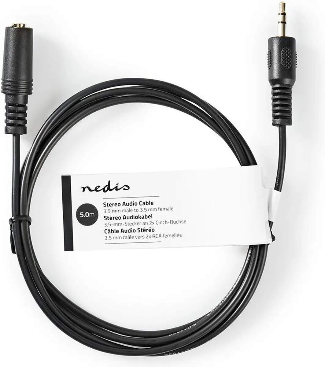Nedis 3,5mm Audiokabel CAGT22050BK50 - 5m - Zwart