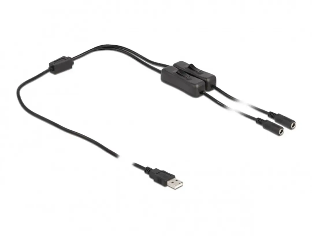 Delock USB-A DC Splitter 2x 5,5x2,1mm
