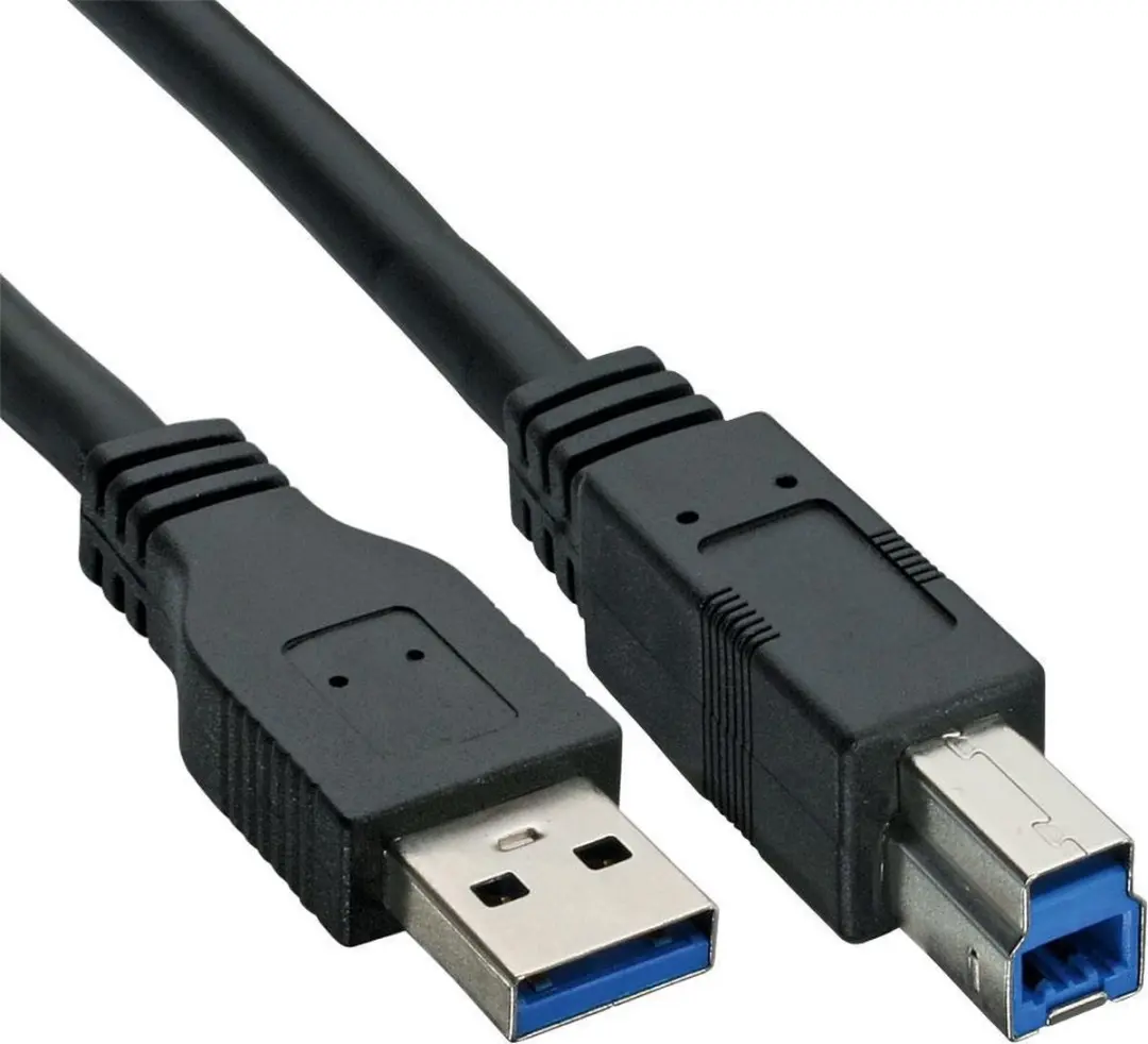 InLine USB-A naar USB-B Kabel USB3.0 - 0,3m - 2A - Zwart
