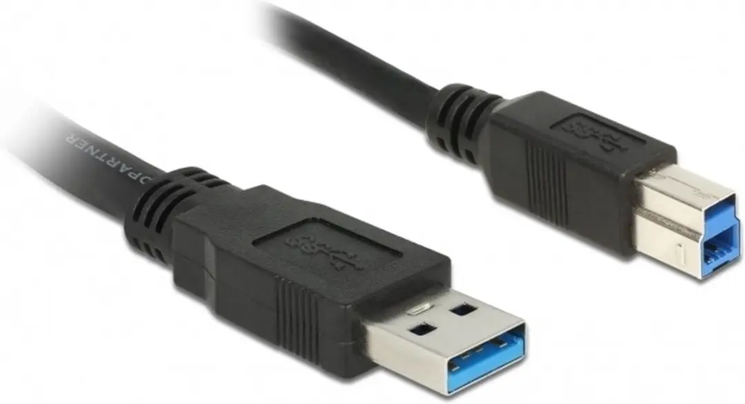 InLine USB-A naar USB-B Kabel USB3.0 - 0,3m - 2A - Zwart